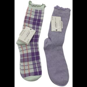 Comfort Code Women's 2-pack Mid-Weight Crew Socks Purple/Green